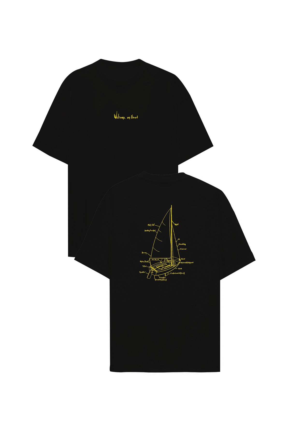 JOHN FRANK OVERSIZE T-SHIRT SİYAH - 1